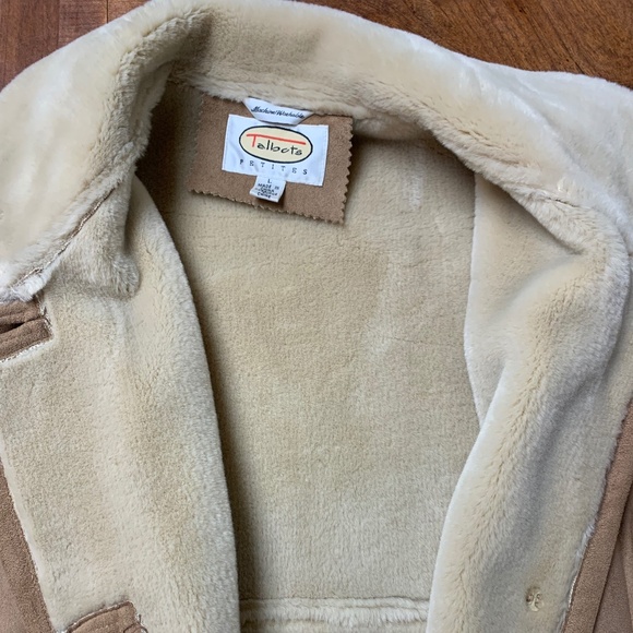 Talbots Faux Shearling Lined Full Length Coat with Buttons Petite L - Picture 9 of 10